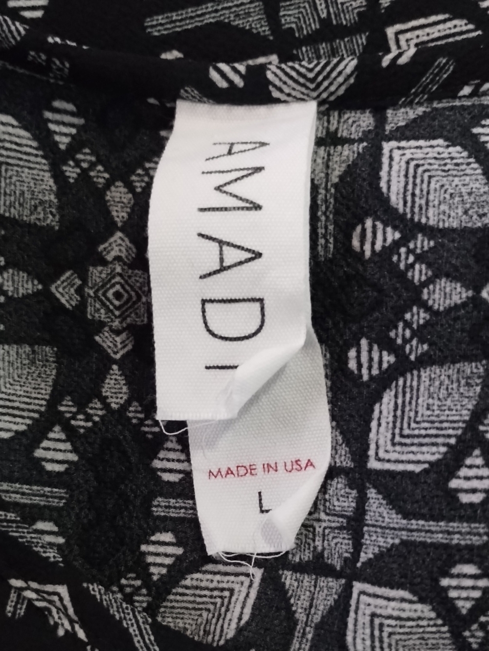 AMADI Anthropologie Mod Printed Blouse Women's L Boho Peasant - Picture 6 of 6